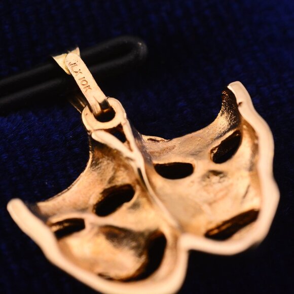 10K Comedy and Tragedy Masks Pendant - Picture 5 of 10